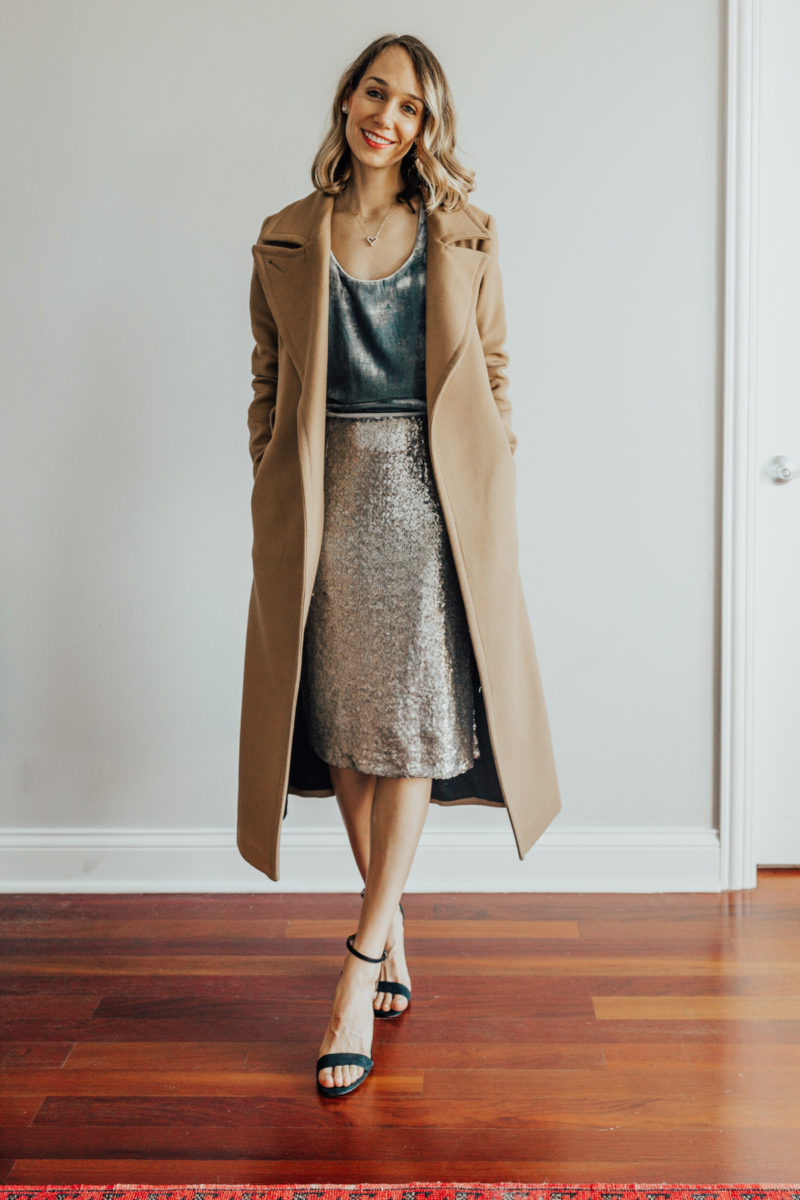 How to Wear a Sequin Skirt for the Holidays