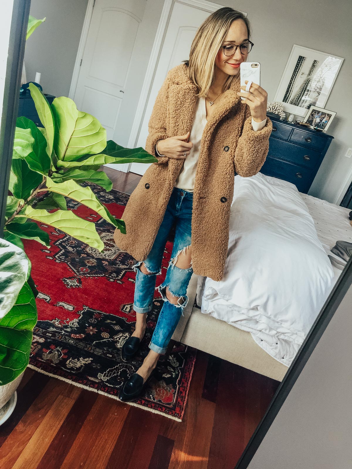 teddy coat outfit