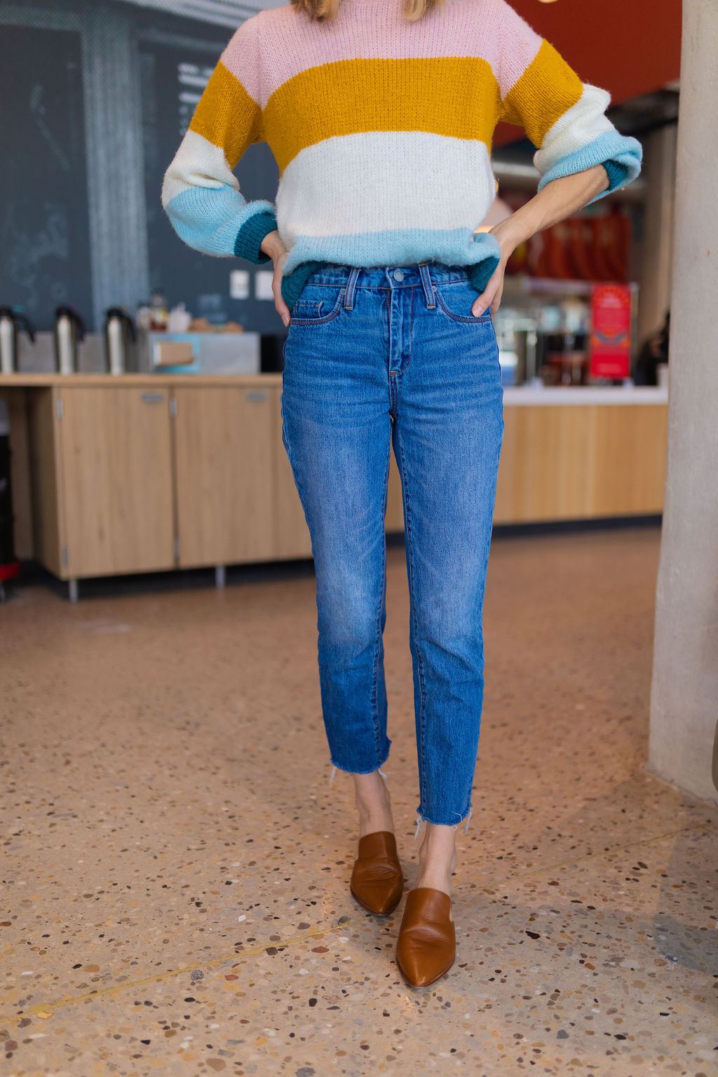 ankle jeans and sweater outfit