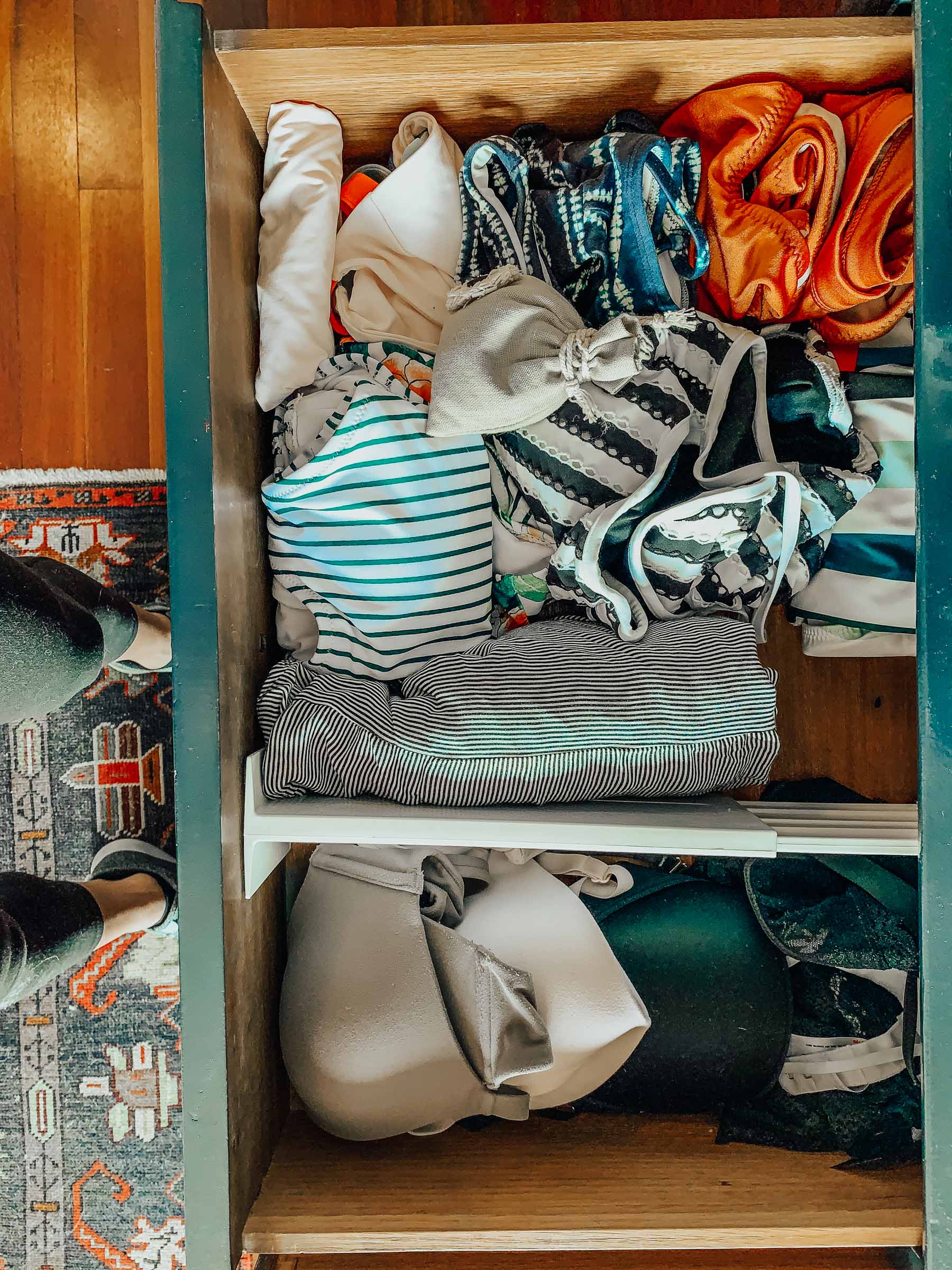 how to organize swimwear and bras