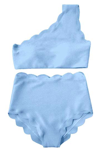 scalloepd high waist bikini