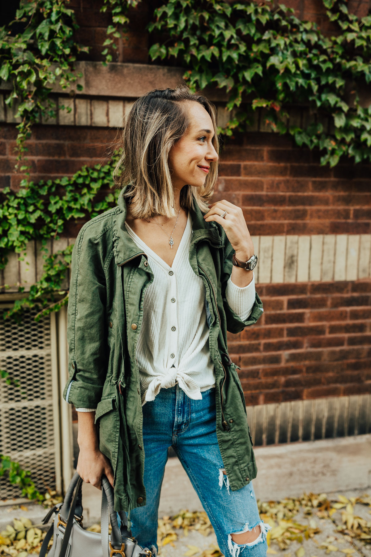 military jacket outfit