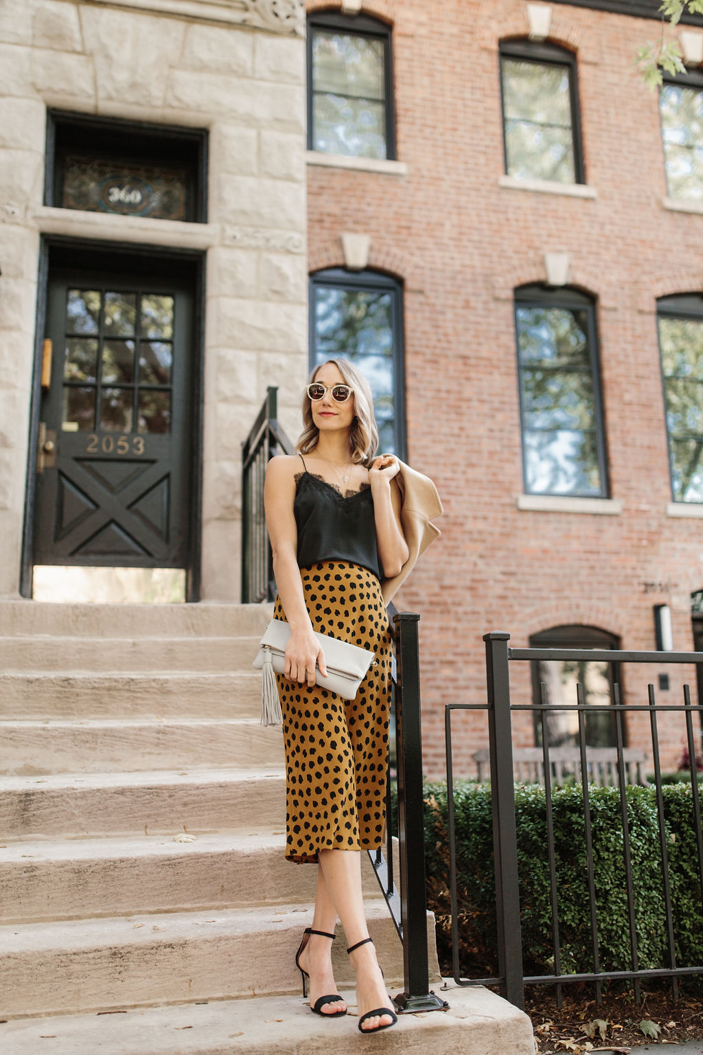 leopard skirt outfit fall