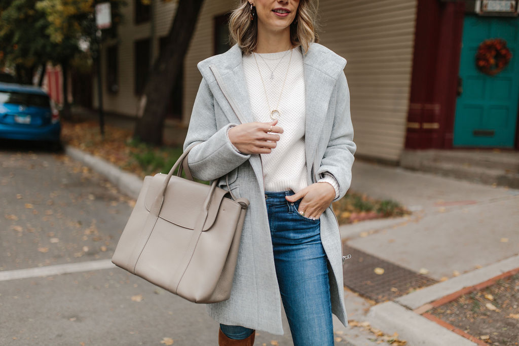 jcrew cocoon coat outfit