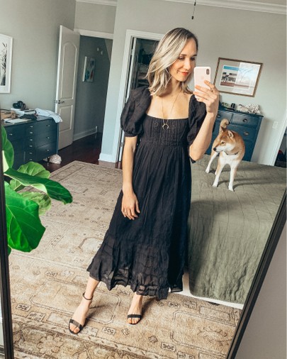 puff sleeve dress outfit