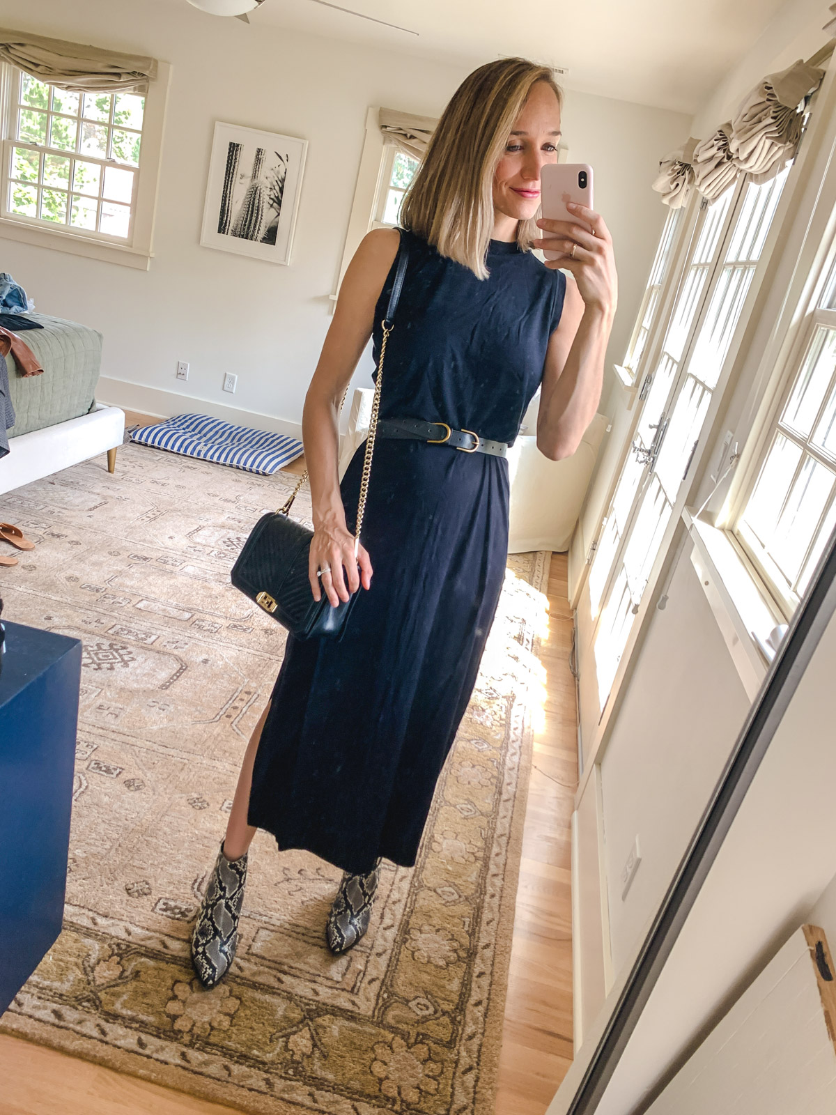 black midi dress outfit