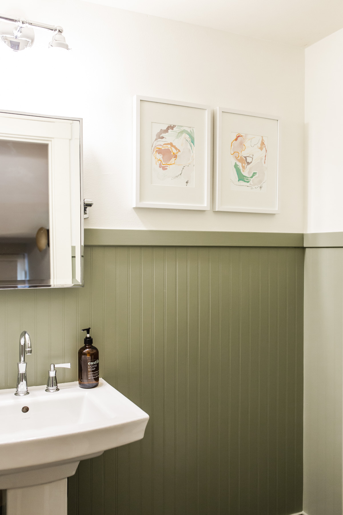 bathroom interior with white walls