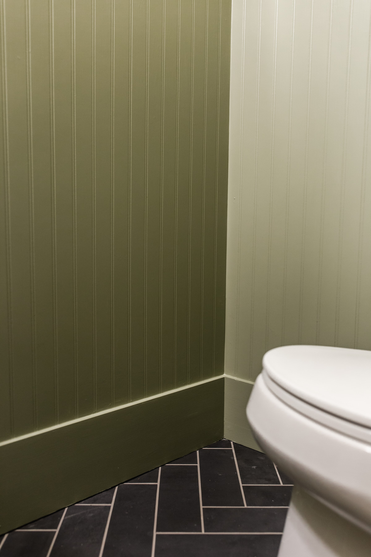 green added Beadboard to a Bathroom 