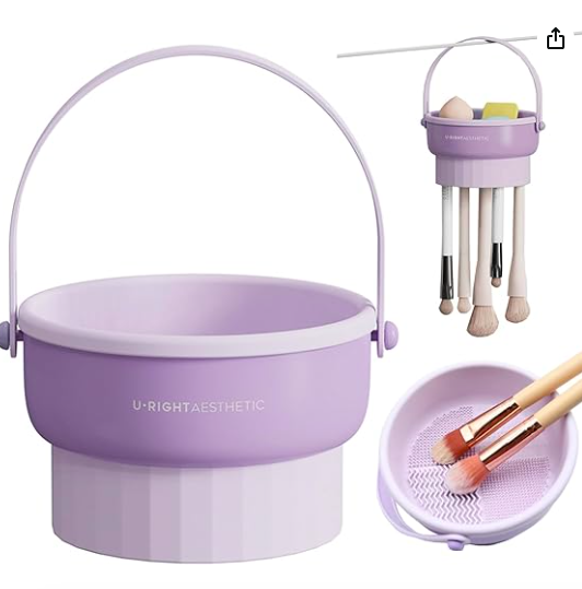 Bingcute Makeup Brush Cleaning Mat and Brush Drying Storage Stand