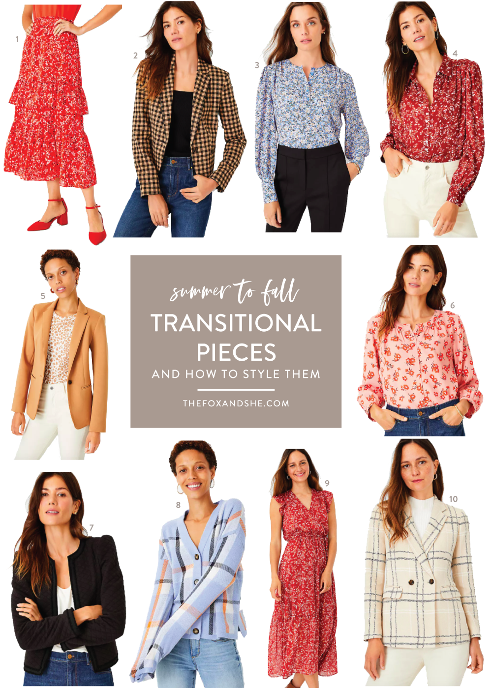 collage of Transitional Pieces from summer to fall
