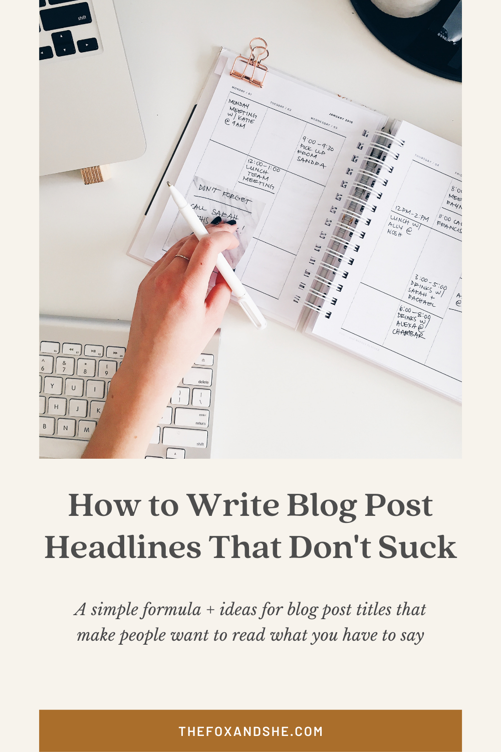 How to Write Blog Post Titles That Don't Suck—6 types of blog post headlines that get more attention and clicks | TheFoxandShe.com