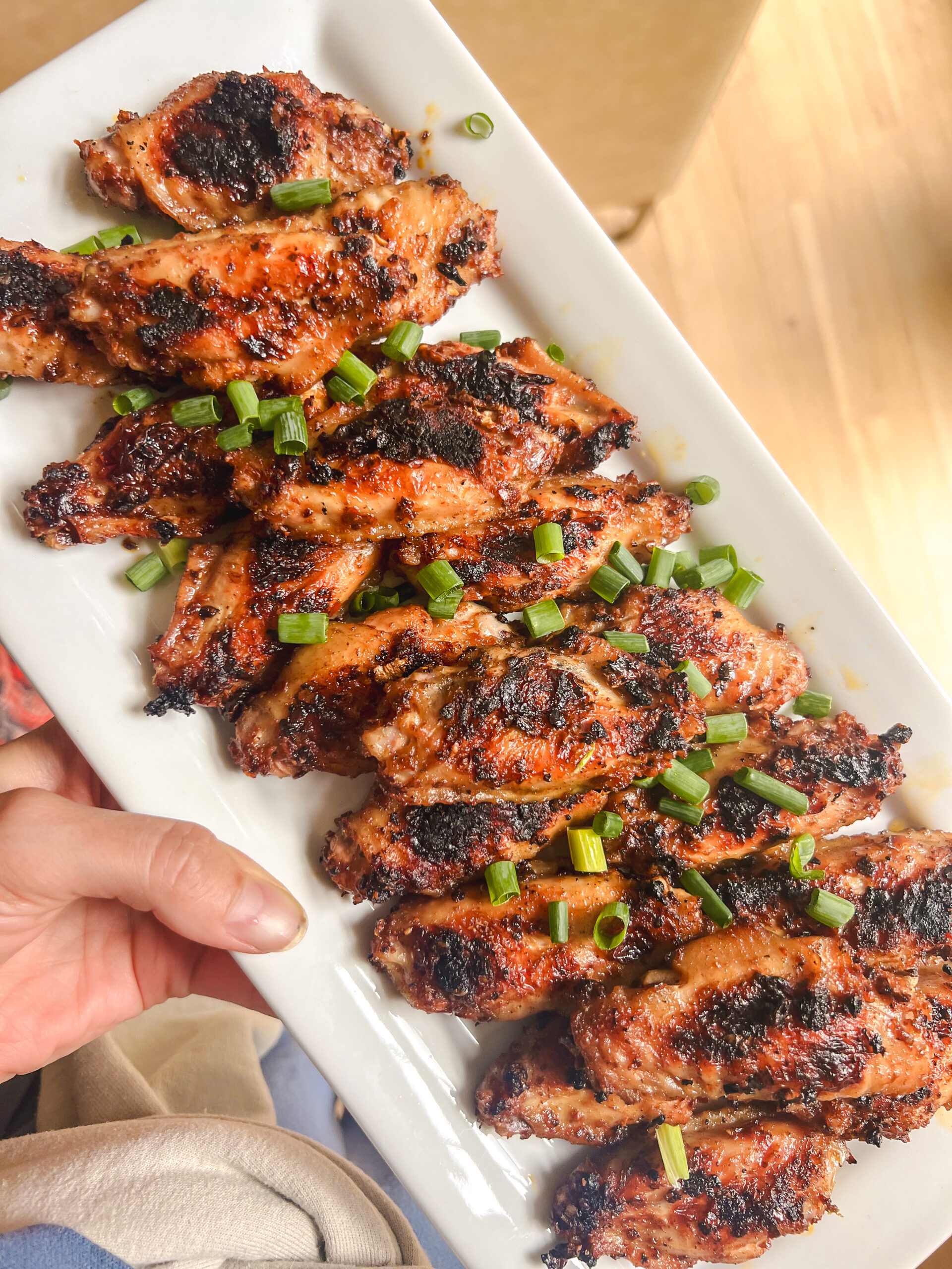 grilled harissa chicken wings appetizer—the perfect summer grilling recipe with only 6 ingredients