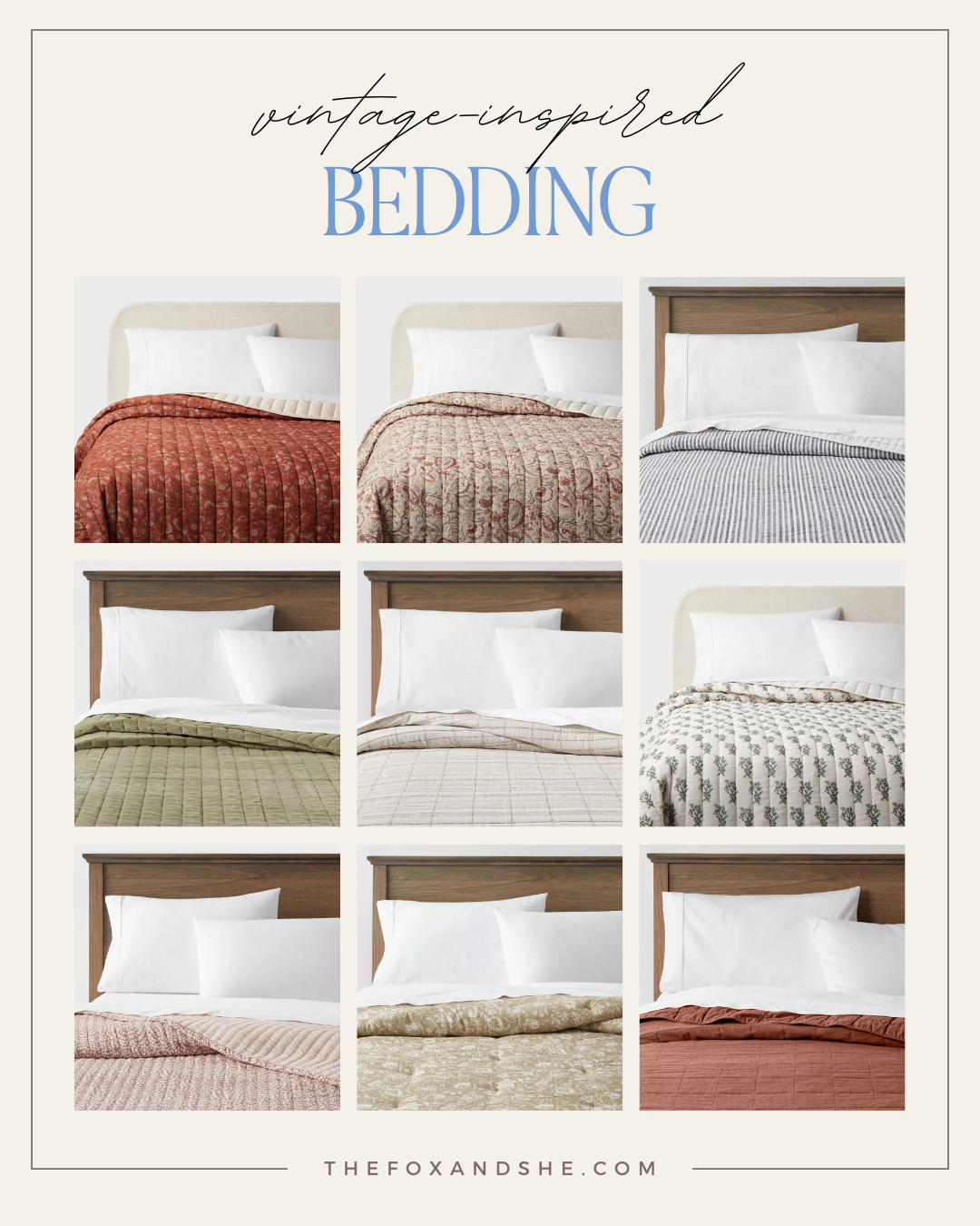 vintage-inspired bedding on a budget | thefoxandshe.com