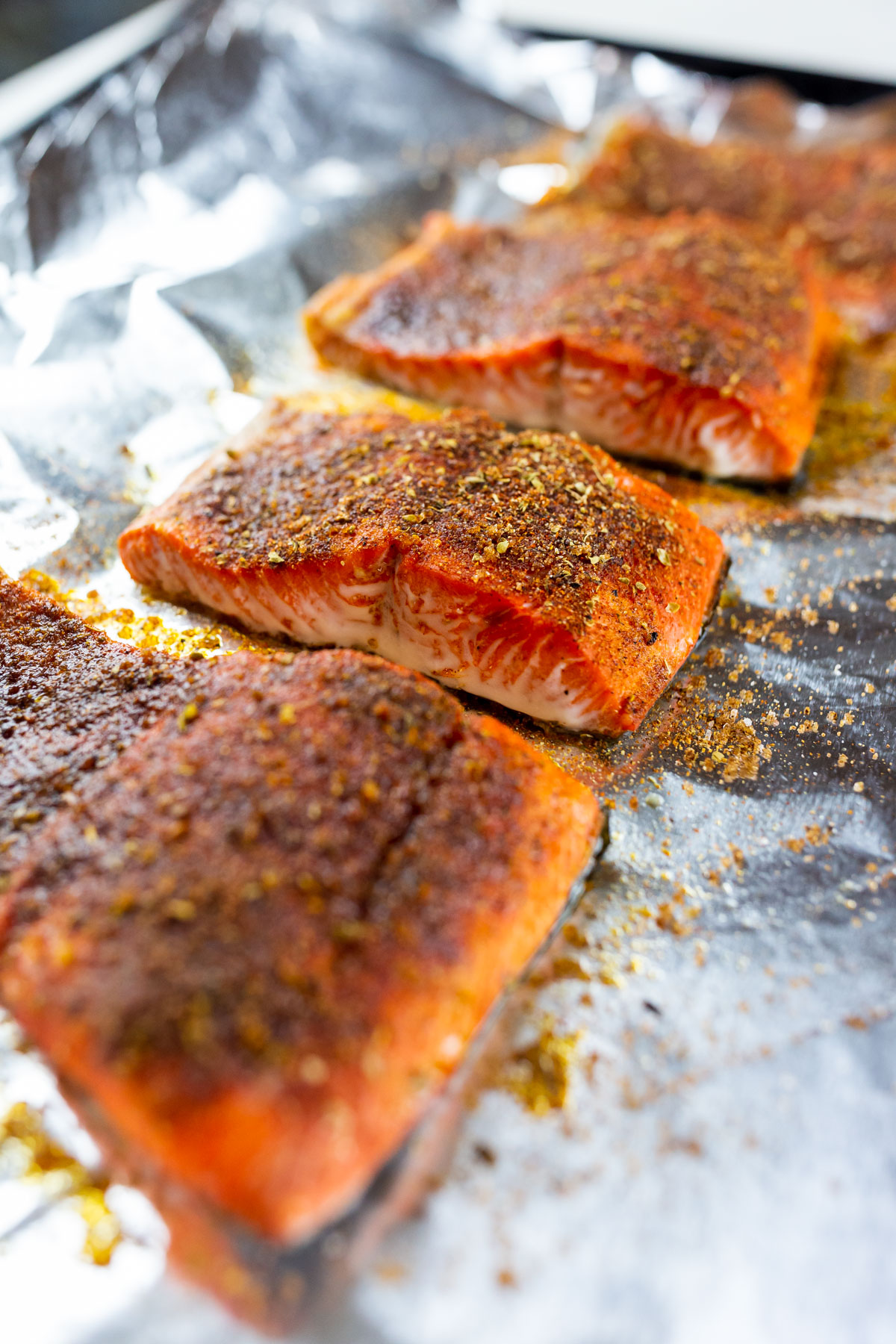 baked salmon with sweet smoky rub