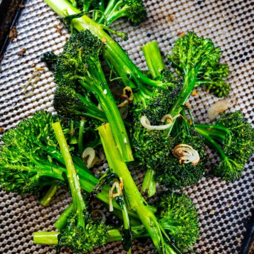 roasted broccolini with shallots and garlic