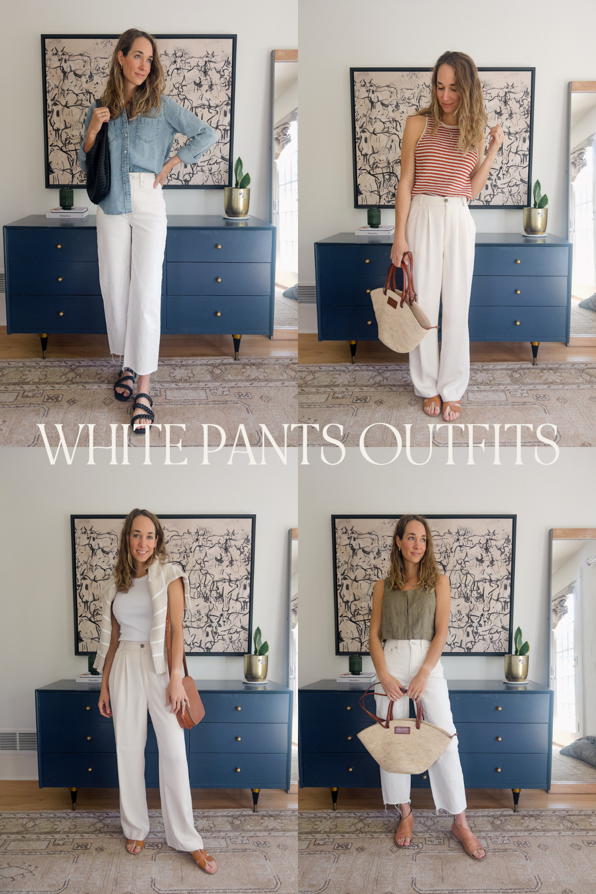 white pants outfits ideas for spring and summer