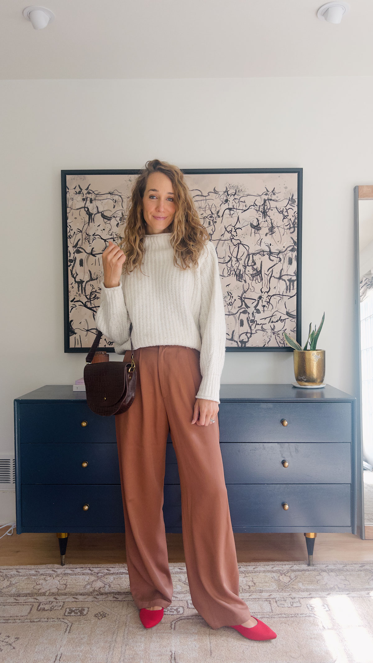 brown and red outfit