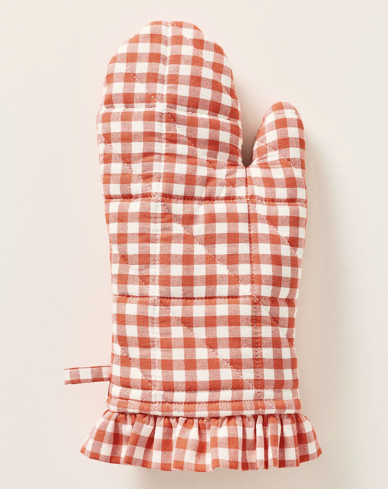 gingham oven mitt